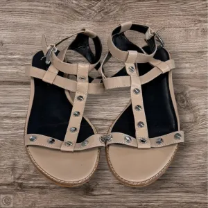 Stretch Fabric Active People Leg Slim Sandals Designer By Rebecca Minkoff In Taupe, Size: 8.5