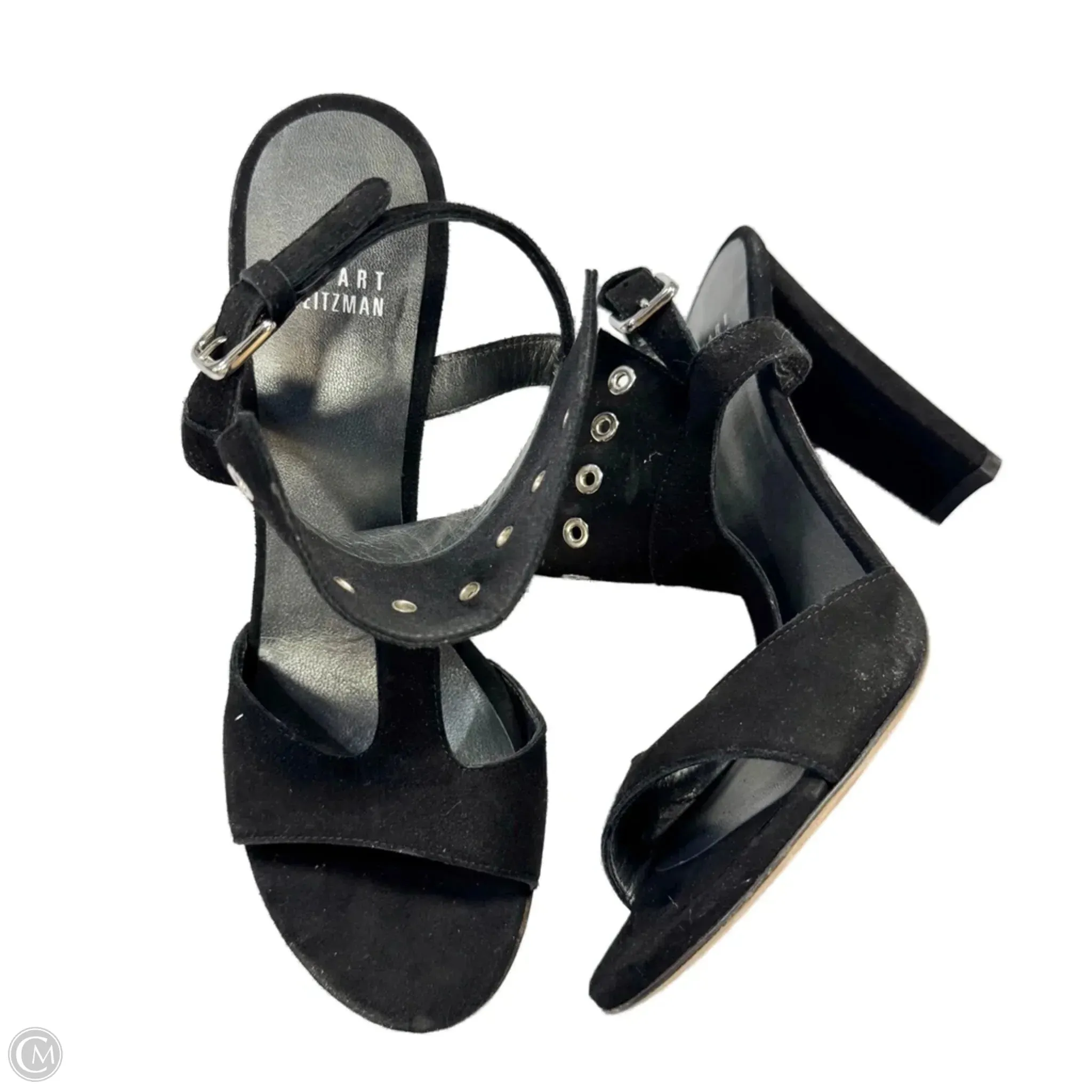River Cross Sandals Designer By Stuart Weitzman In Black, Size: 9