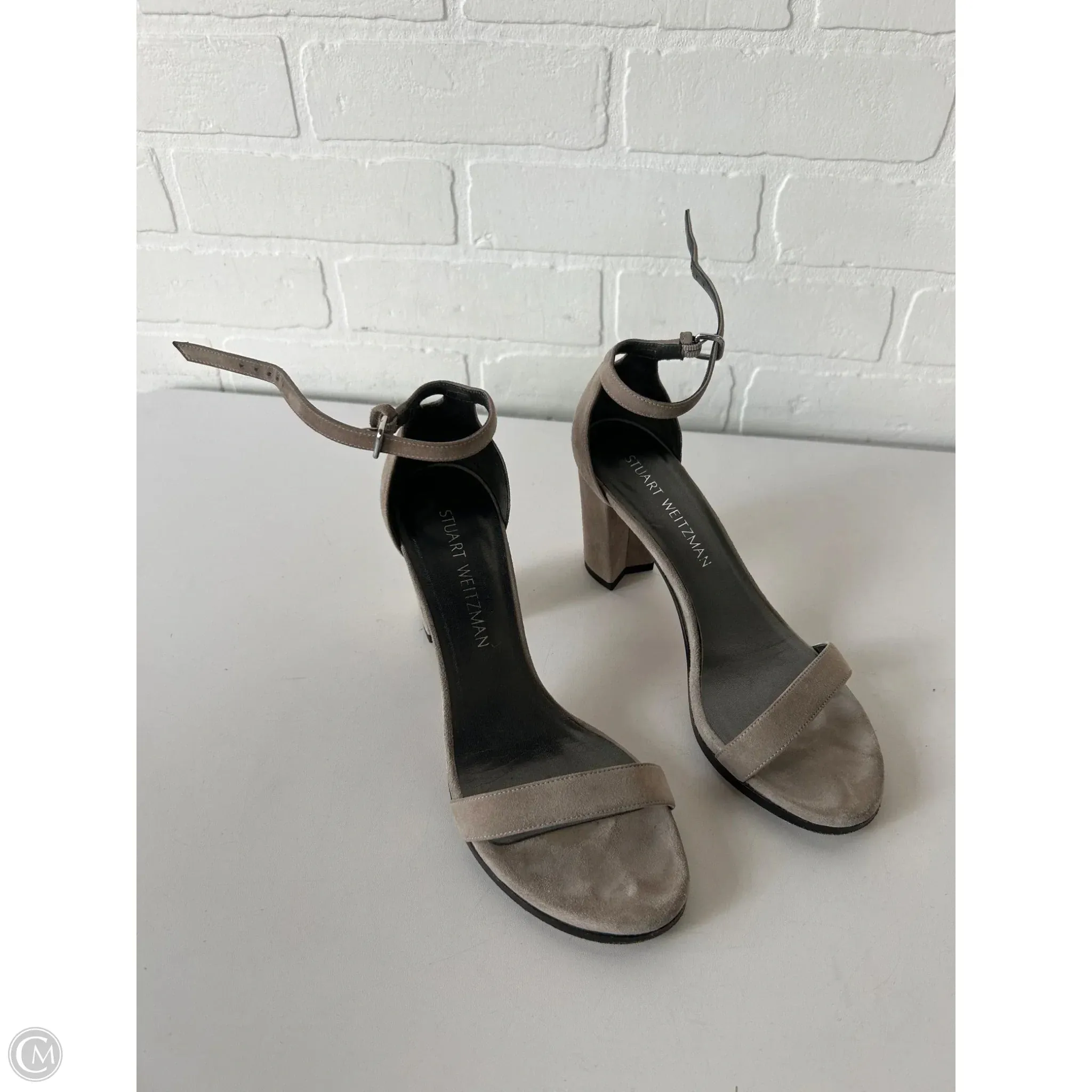 zipper Sandals Designer By Stuart Weitzman In Tan, Size: 6.5