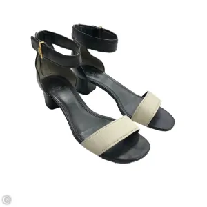 Ventilated Design Sandals Designer By Tory Burch In Black & Cream, Size: 10