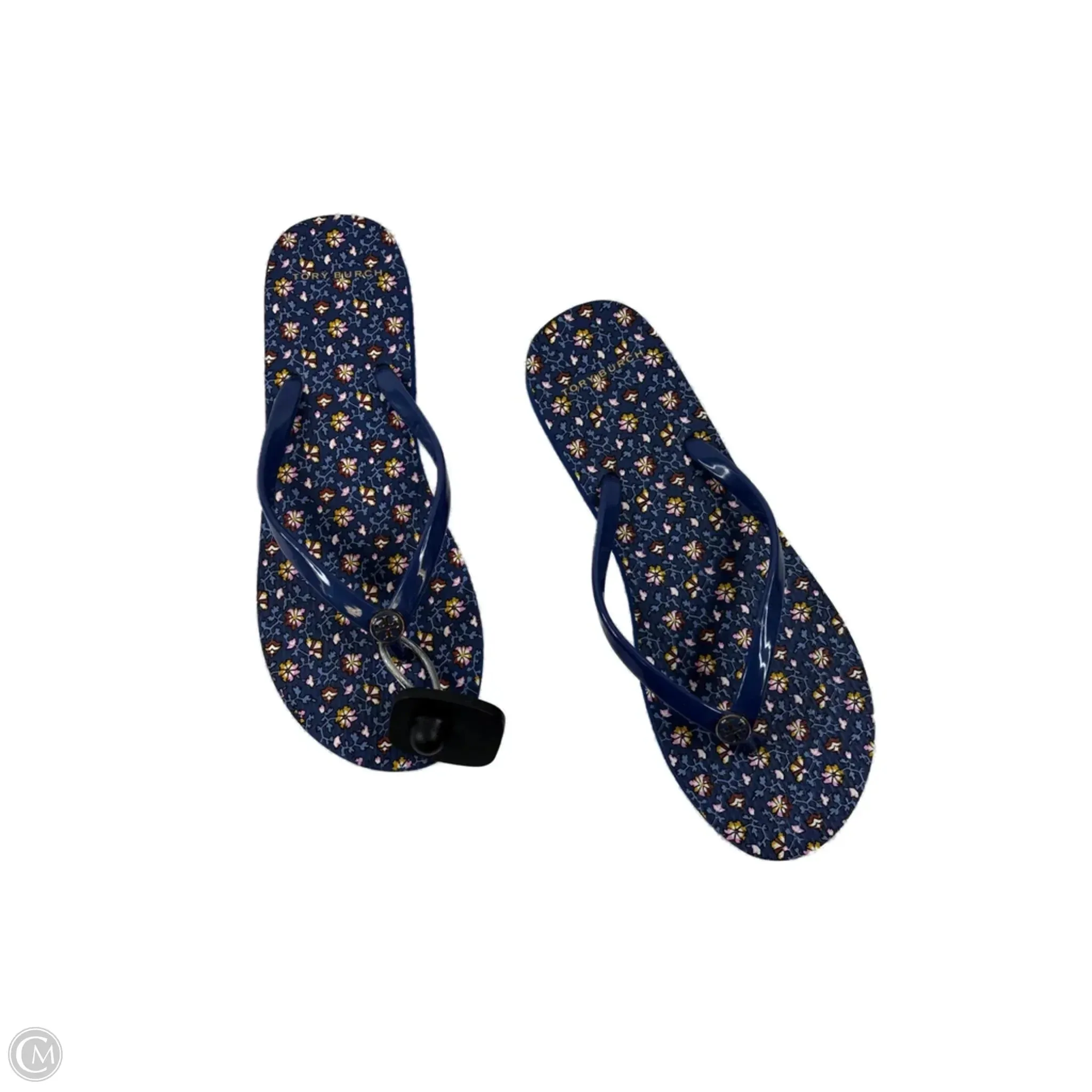 Field Walk Sandals Designer By Tory Burch In Blue & Yellow, Size: 9