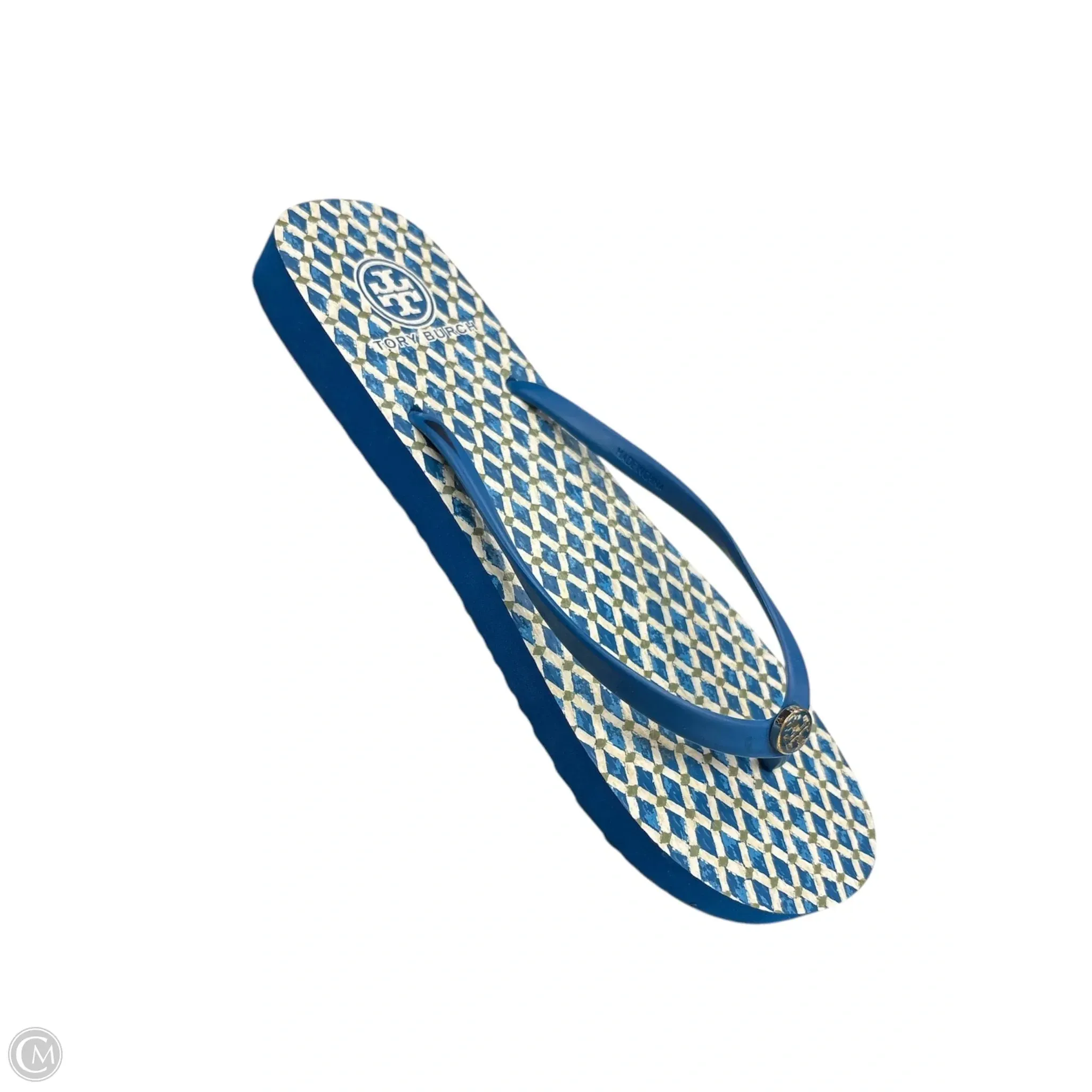 Sandals Designer By Tory Burch In Blue, Size: 10 Quick Flex Adjustable Closure