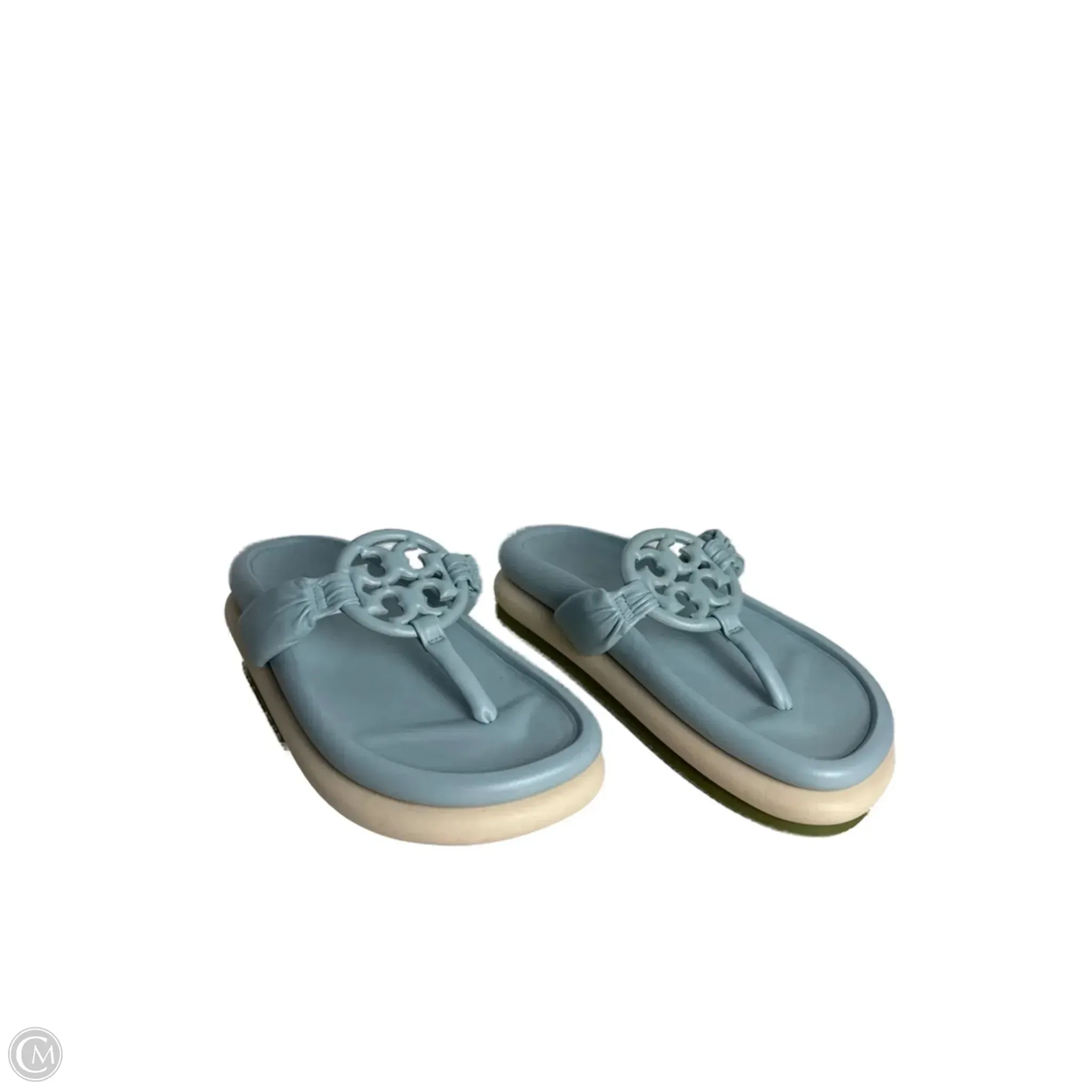 Matte Base Carry Easy Sandals Designer By Tory Burch In Blue, Size: 7.5