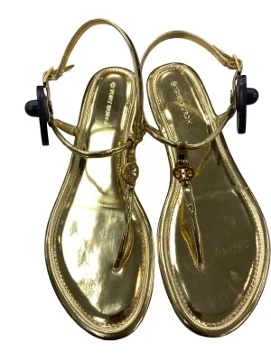Sandals Designer By Tory Burch In Gold, Size: 8.5 Adjustable Straps