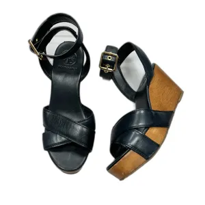 Sandals Designer By Tory Burch In Navy, Size: 6 Lace Up Style