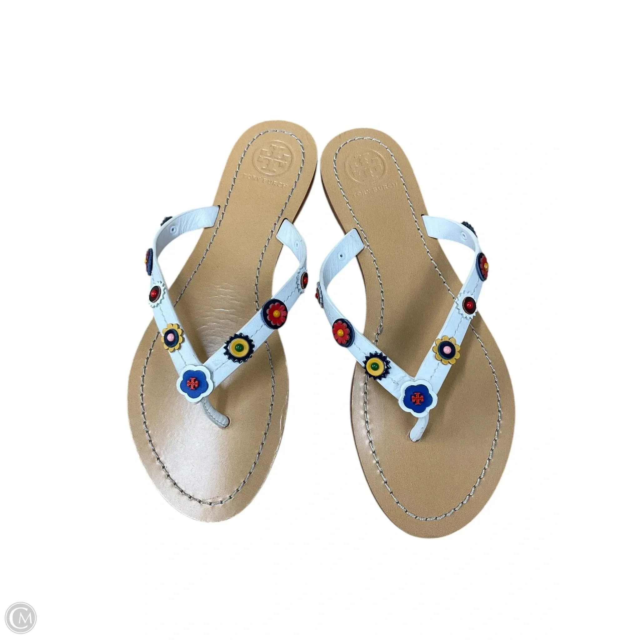 Sweat Resistant Standing Workers Sandals Designer By Tory Burch In White, Size: 6