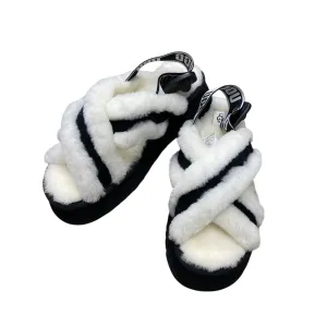 Orthotic Ready Footbed Sandals Designer By Ugg In Black & White, Size:9