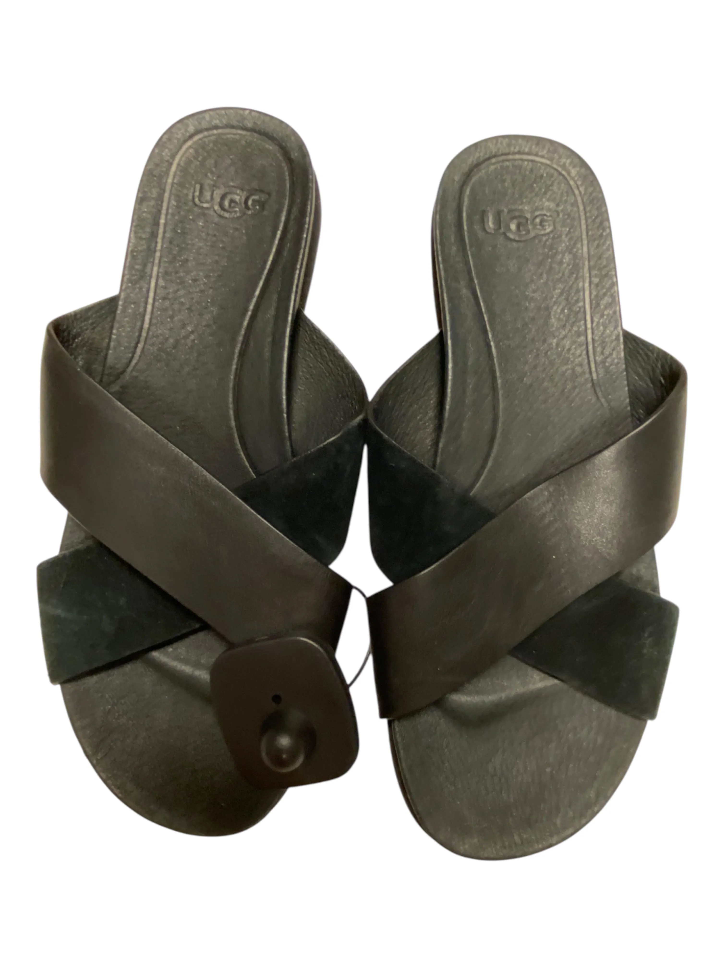 Coastal vibe Comfort Upper Sandals Designer By Ugg In Black, Size:6.5