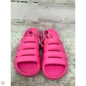 Leather Upper Sandals Designer By Ugg In Pink, Size: 11