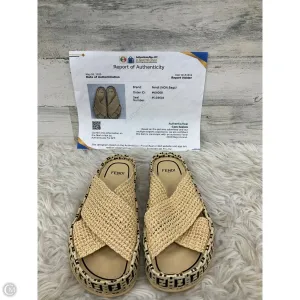 Sandals Luxury Designer By Fendi In Tan, Size: 8 Mix Hue Durable Build Weekend Errands