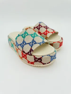 Sandals Luxury Designer By Gucci In Multi, Size:8.5 Posture aid Calm Step