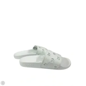 Mid Top Sandals Luxury Designer By Gucci In White, Size: 7