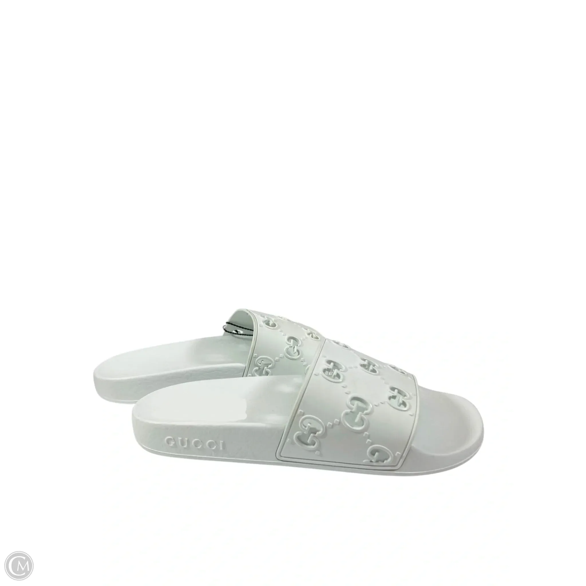 Mid Top Sandals Luxury Designer By Gucci In White, Size: 7
