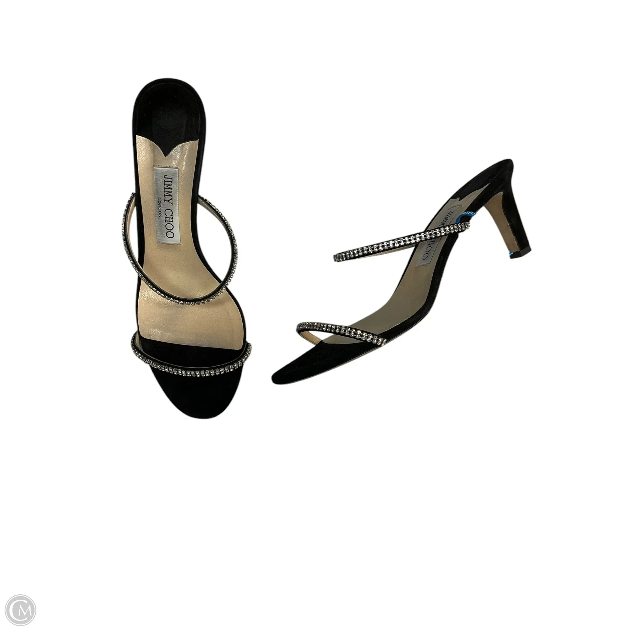 Lightweight Midsole Rolling Motion Sole Sandals Luxury Designer By Jimmy Choo In Black, Size: 9.5