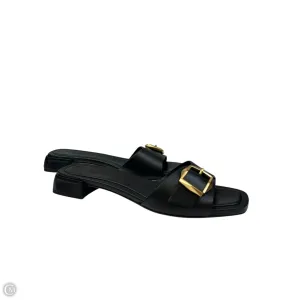 Sandals Luxury Designer By Jimmy Choo In Black, Size: 9.5 Shiny Tone City Edge