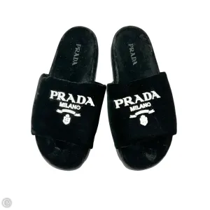 Sandals Luxury Designer By Prada In Black, Size: 10 Shine Bright Height Plus