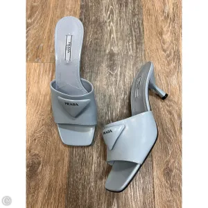 Dark Edge Sandals Luxury Designer By Prada In Blue, Size: 7.5/37.5