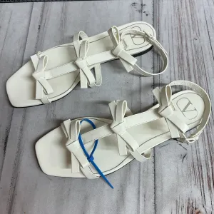 Linen Air Foam Lining Running Errands Sandals Luxury Designer By Valentino-Garavani In White, Size:38