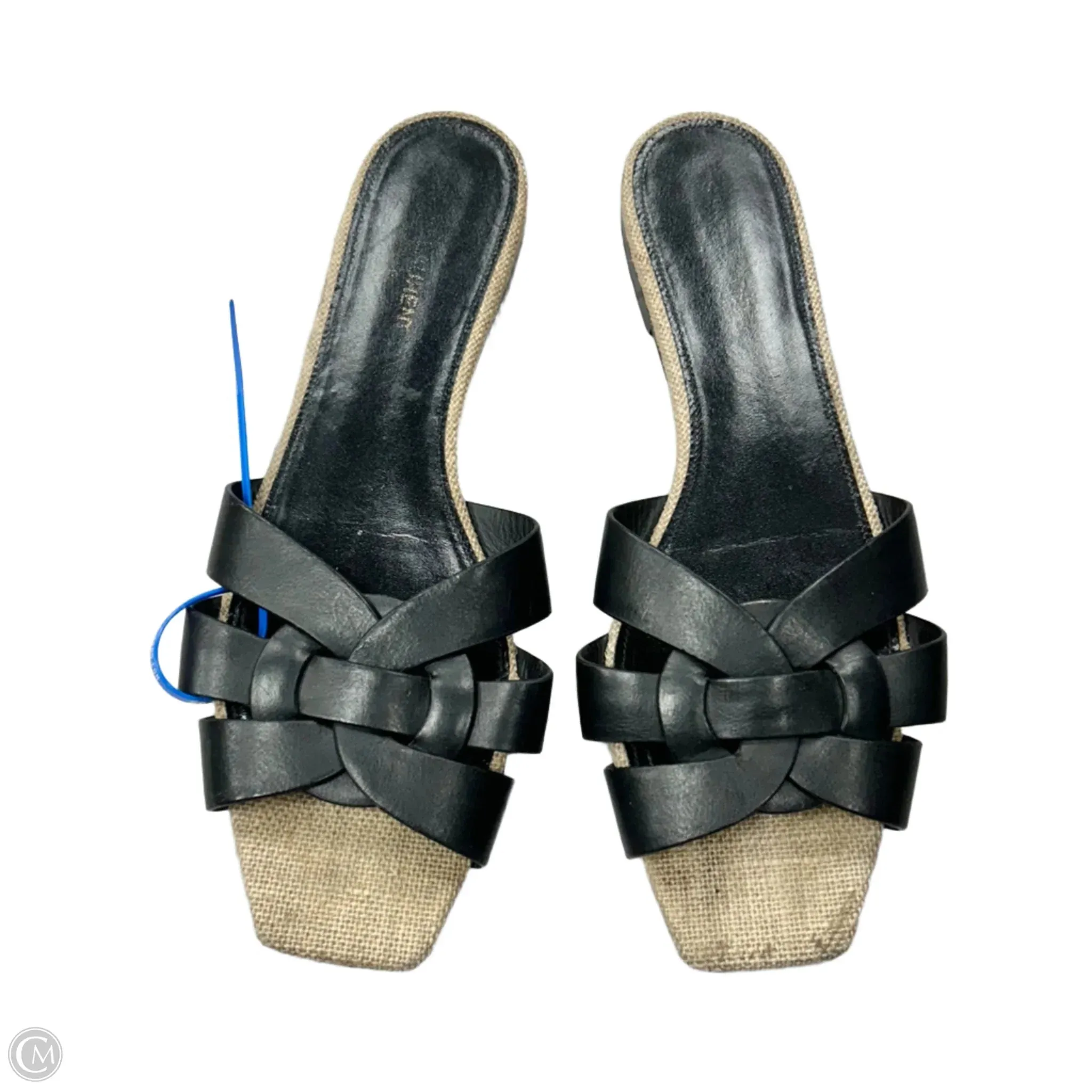 Sandals Luxury Designer By Yves Saint Laurent In Black, Size: 10.5 night walk