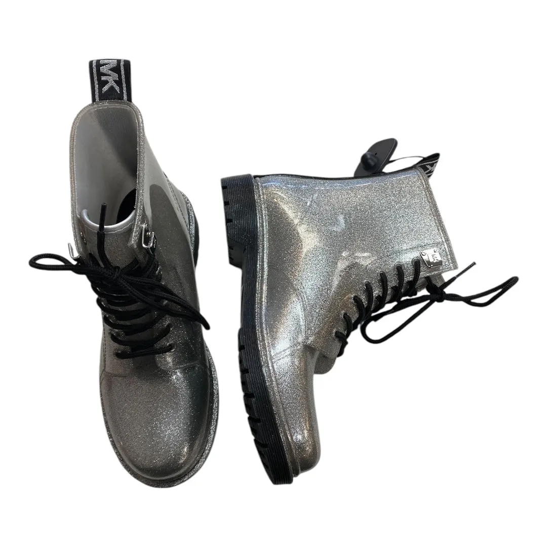 Boots Designer By Michael Kors In Silver, Size:8 Ankle wrap Flex grooves