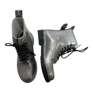 Boots Designer By Michael Kors In Silver, Size:8 Ankle wrap Flex grooves