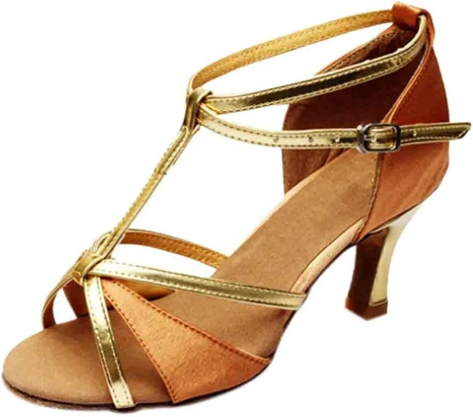 Satin Party Girl Latin Salsa Med-Heels Shoes Shoes Shoes Tango Dance Dance Women's Casual Shoes High Summer Sandals