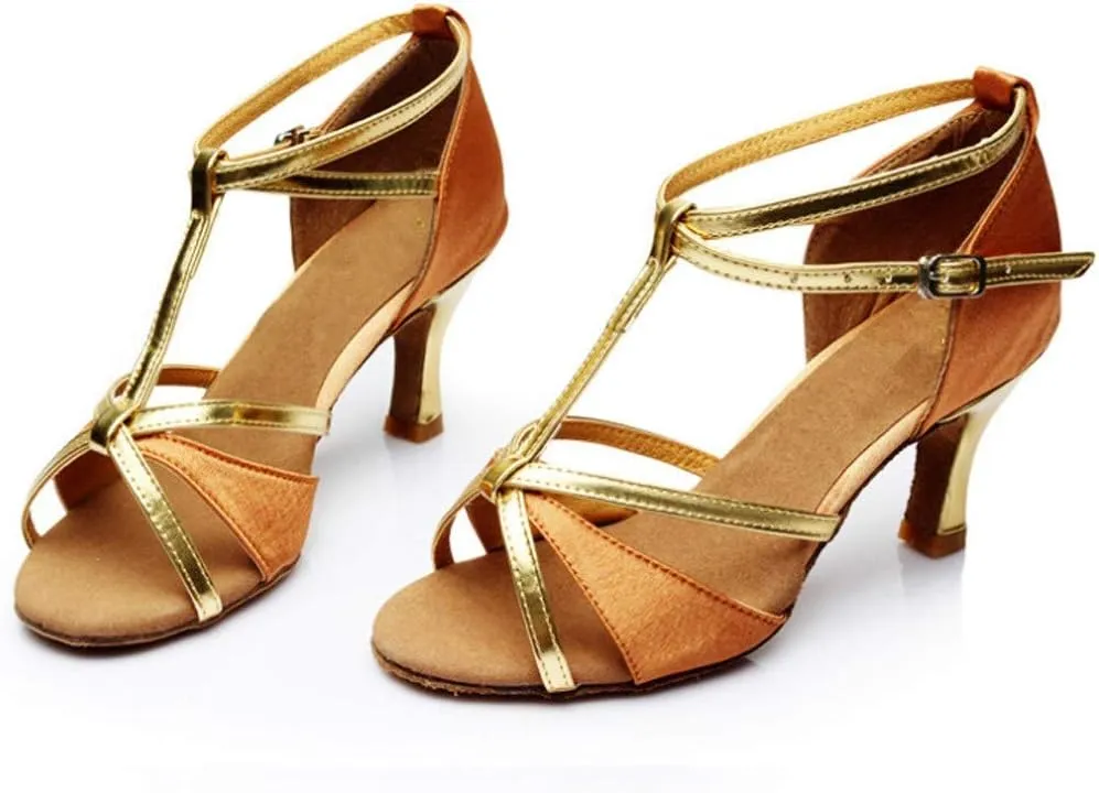 Satin Party Girl Latin Salsa Med-Heels Shoes Shoes Shoes Tango Dance Dance Women's Casual Shoes High Summer Sandals