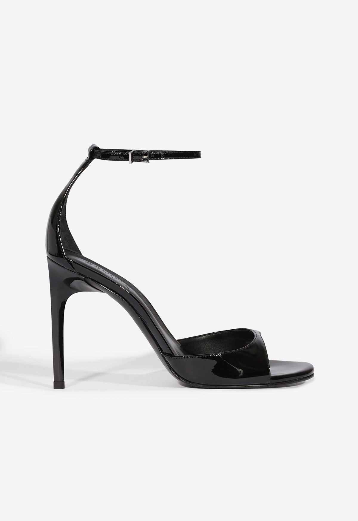 Black Chic Non Slip Tread Geometry Scarlett Patent Leather Sandal