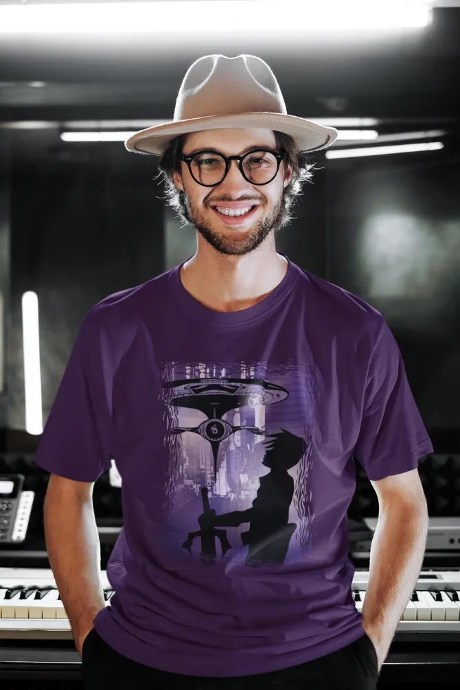 Sci Fi Anime Printed Oversized T-shirt for Men