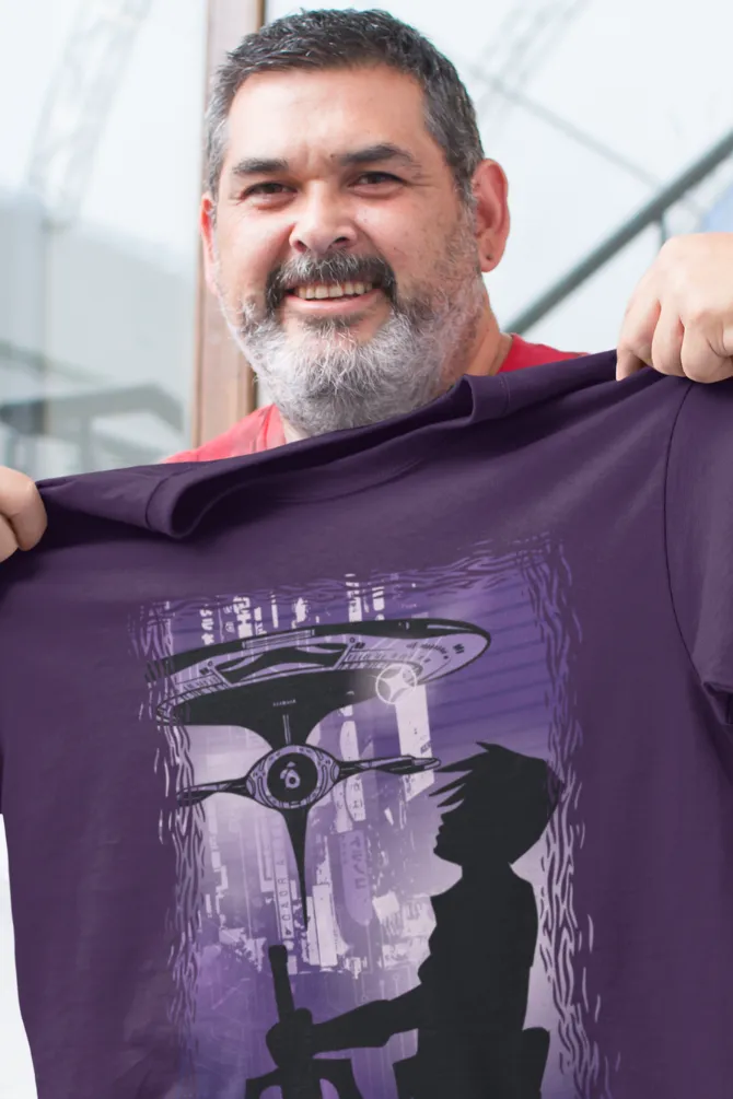 Sci Fi Anime Printed Oversized T-shirt for Men