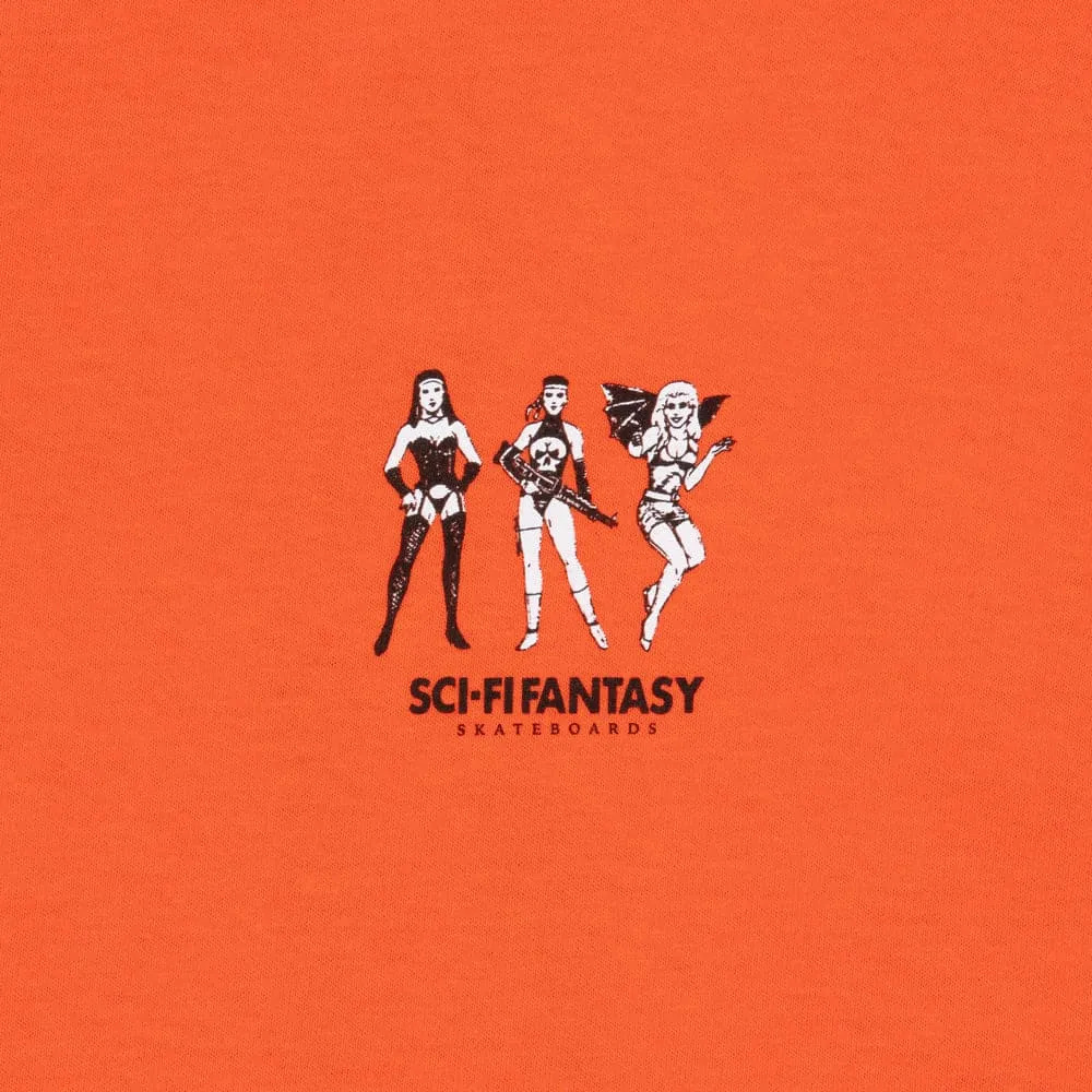 Sci-Fi Fantasy 'Macho Girls' T-Shirt (Orange)