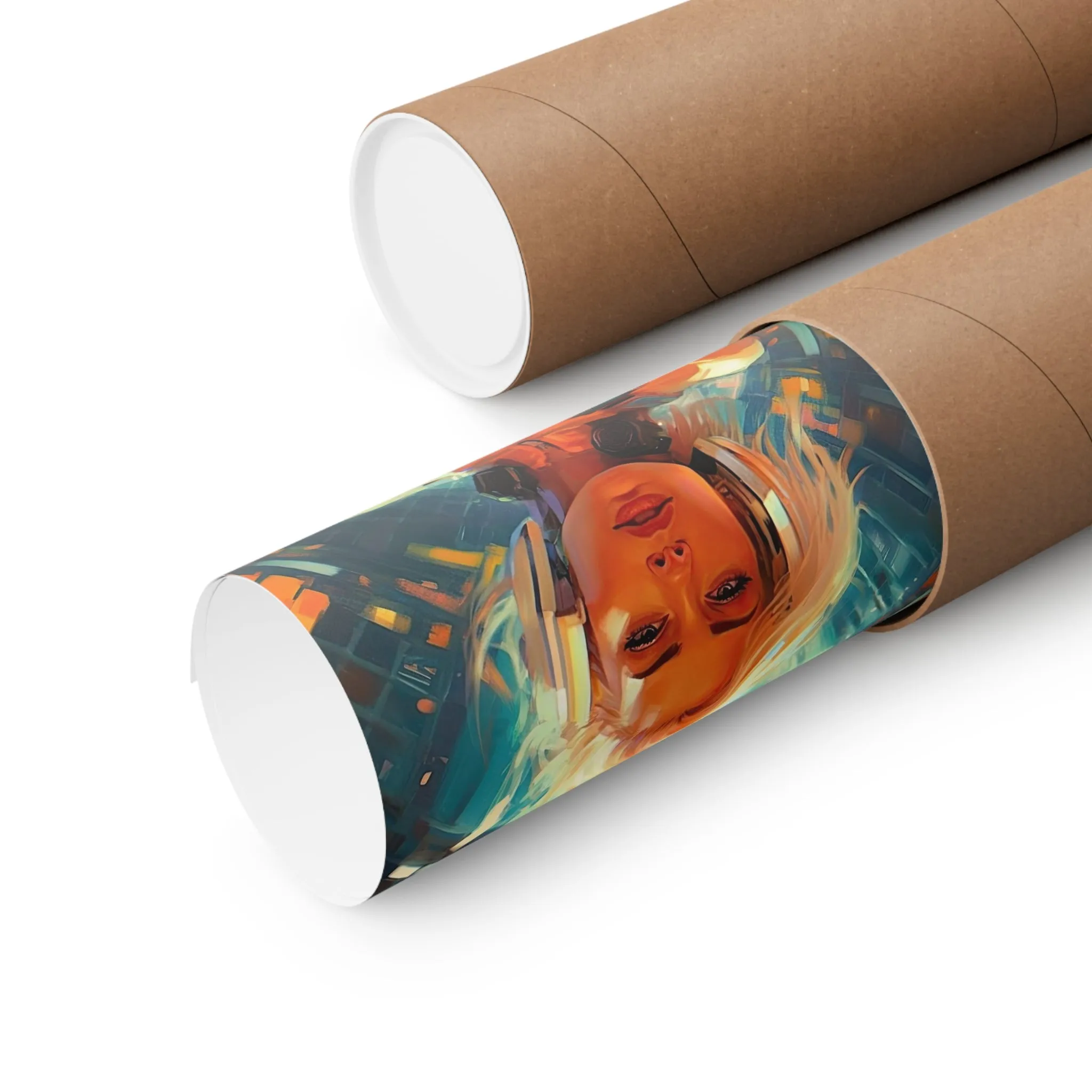 Scifi Girl 5 -  Space Girls Series Sci-fi Poster - Portrait - 12x18, 20x30, 24x36 - Museum Grade Matte Paper - by Nyobium