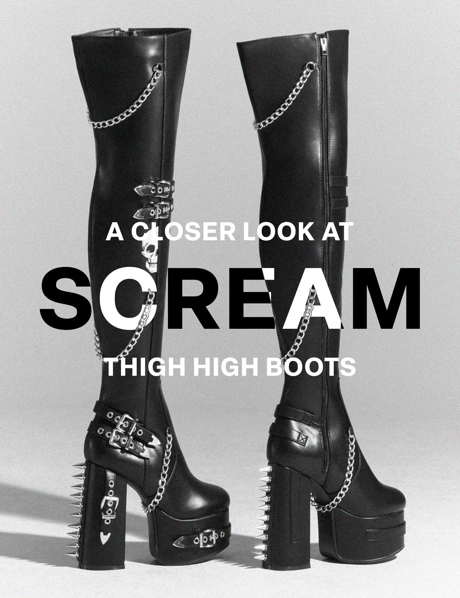 Scream Platform Thigh High Boots
