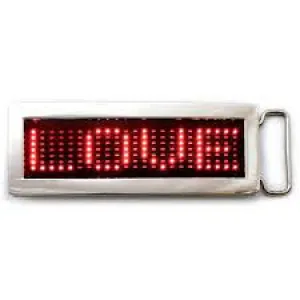 Scrolling Text Belt Buckles Red