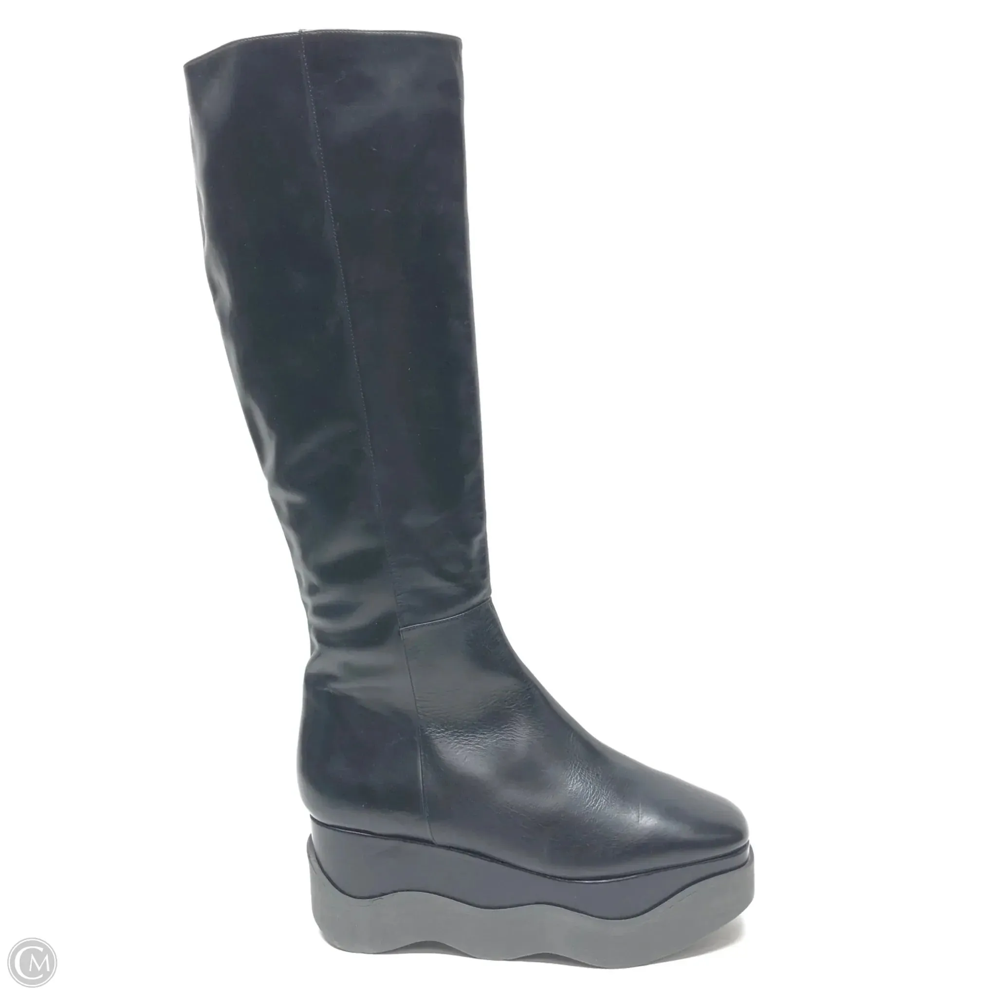 Eco Material Functional Minimalist Boots Knee Heels By Paloma Barcelo In Black, Size: 10.5