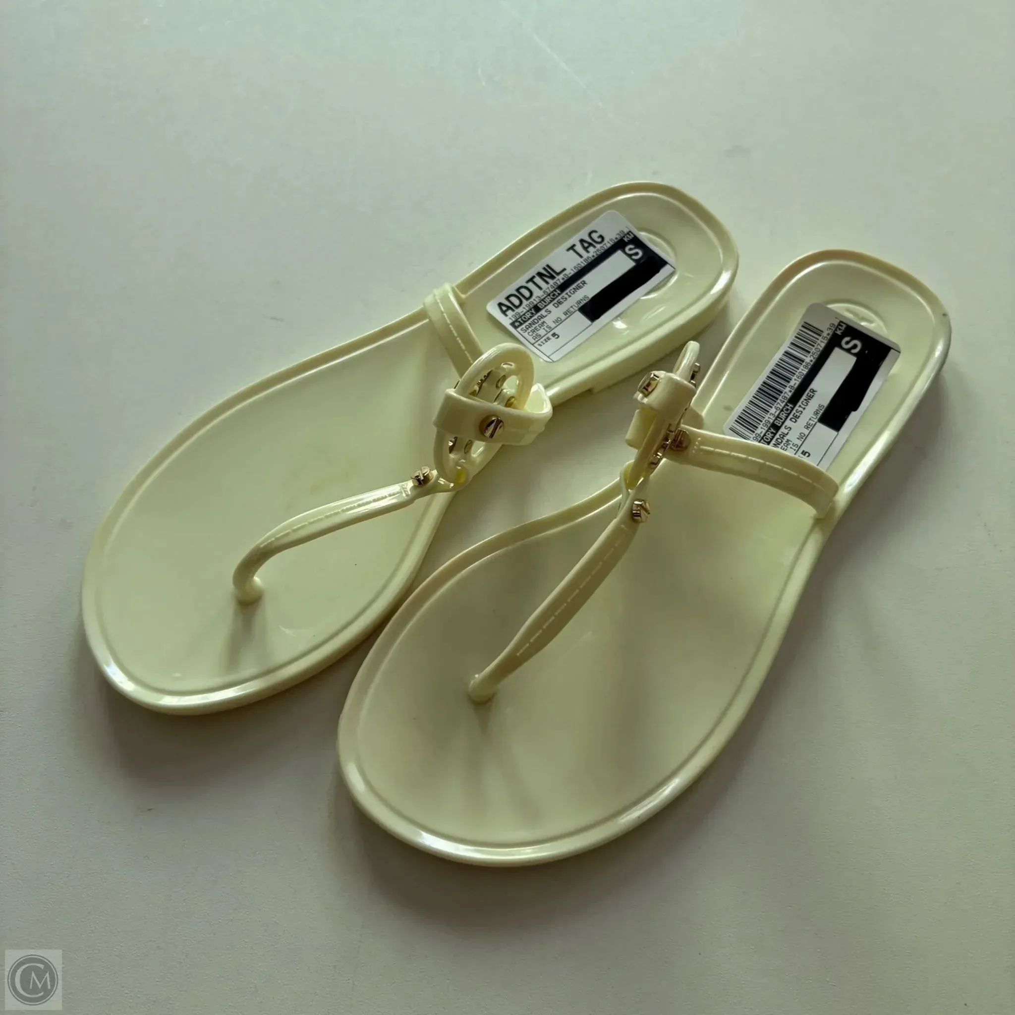 Body Align Family Fit Sandals Designer By Tory Burch In Cream, Size: 5