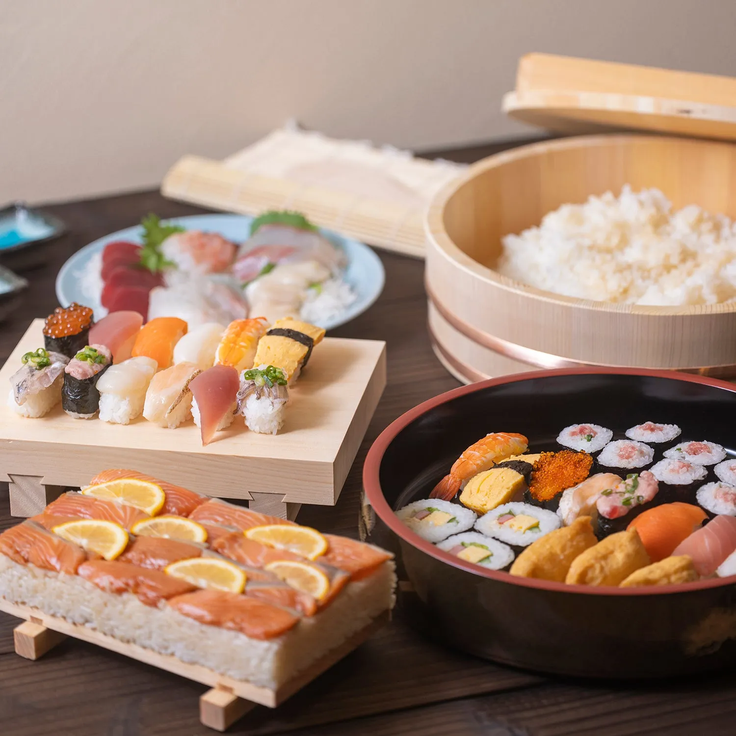 Shimojima Hinoki Cypress Wooden Sushi Geta Plate