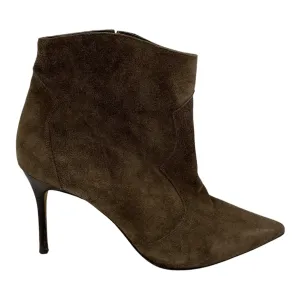 Boots Designer By Carolina Herrera In Taupe, Size:6.5 Show Stage Chic Cool