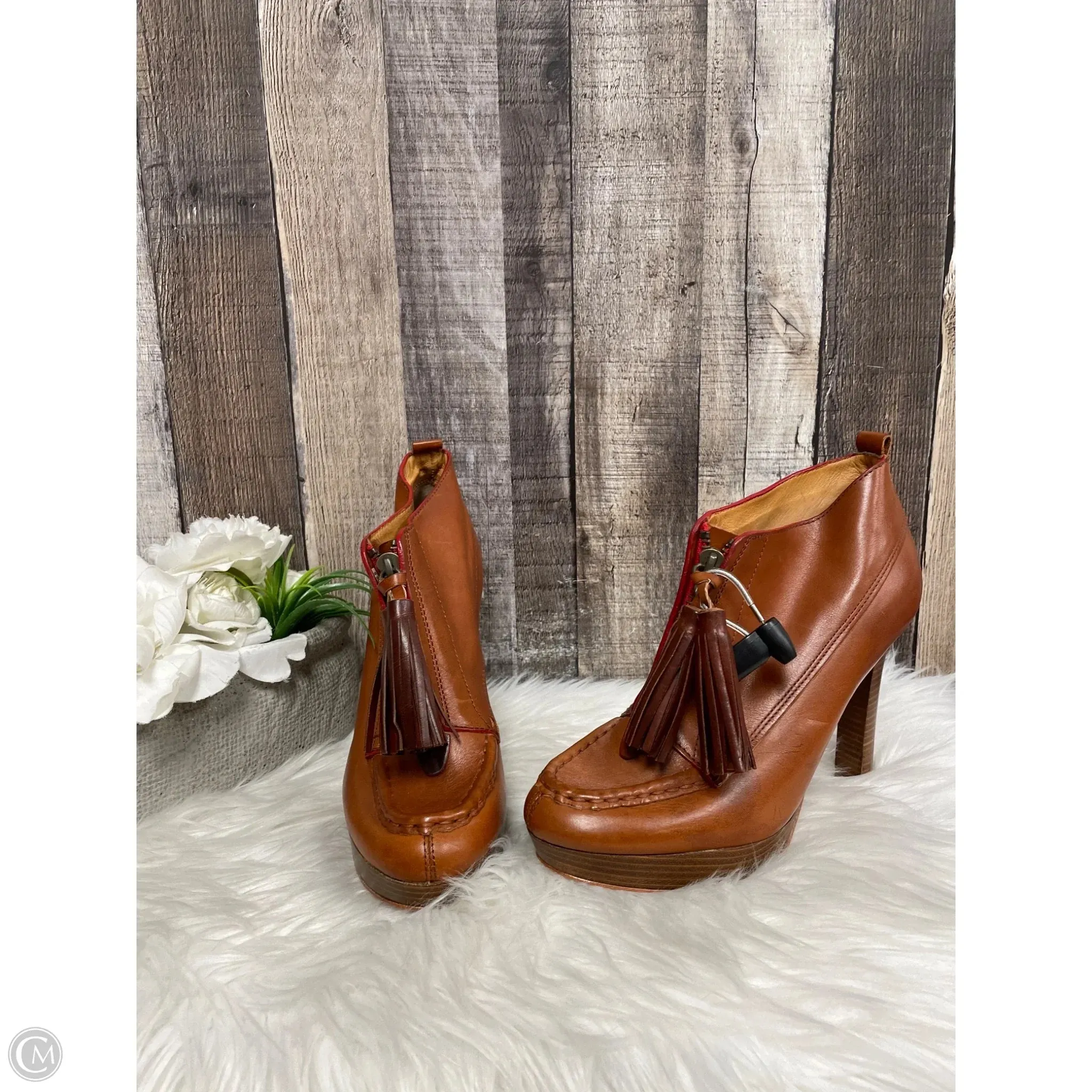 Heel Safe Shoes Designer By Coach In Brown, Size: 8