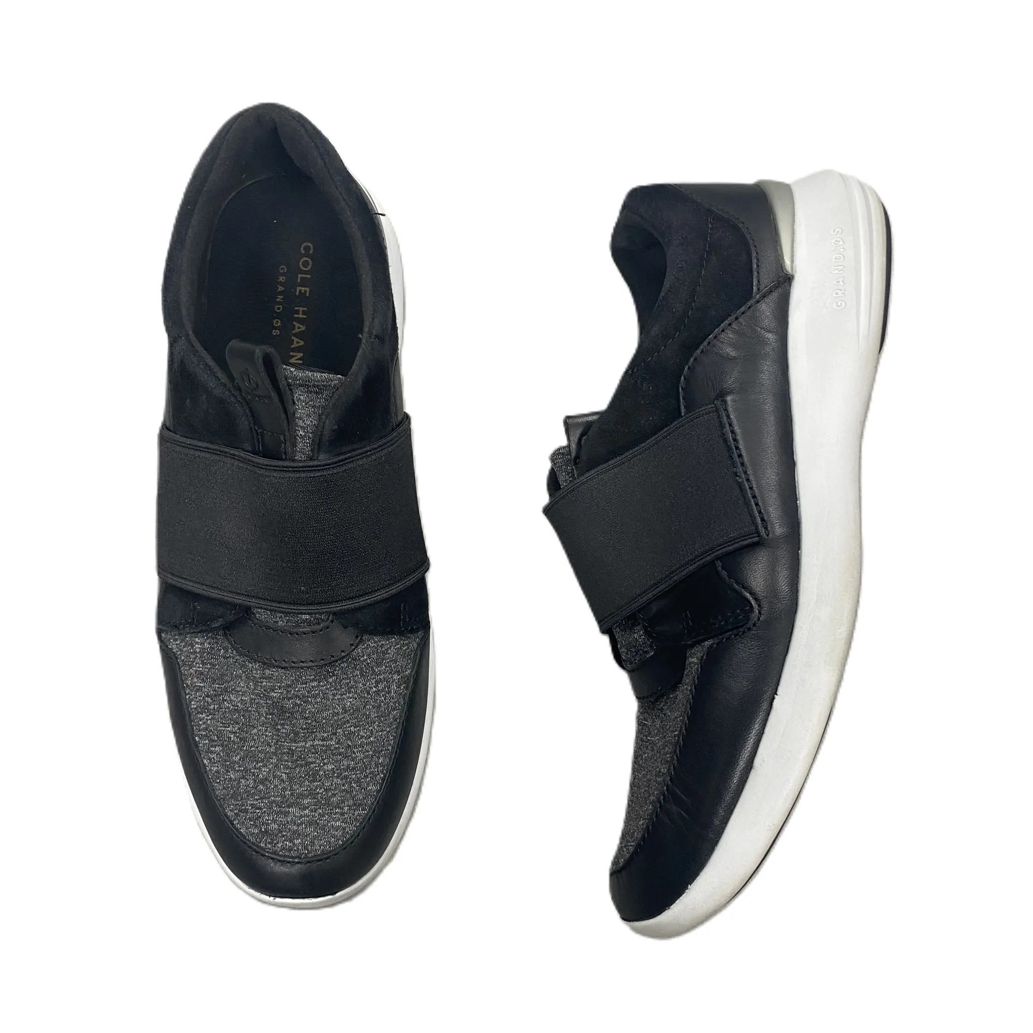 TPU Stability Cushioned Midsole Shoes Designer By Cole-haan In Black & Grey, Size: 8