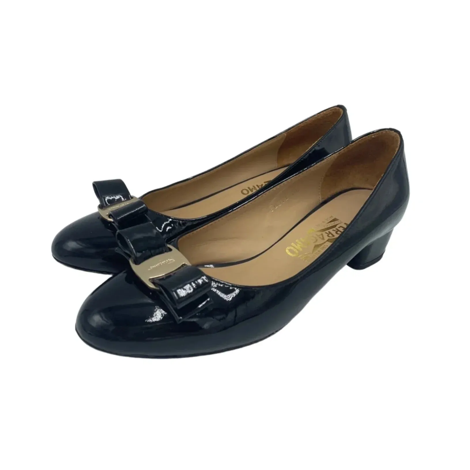 Shoes Designer By Ferragamo In Black, Size: 7.5 Recycled Rubber Composite