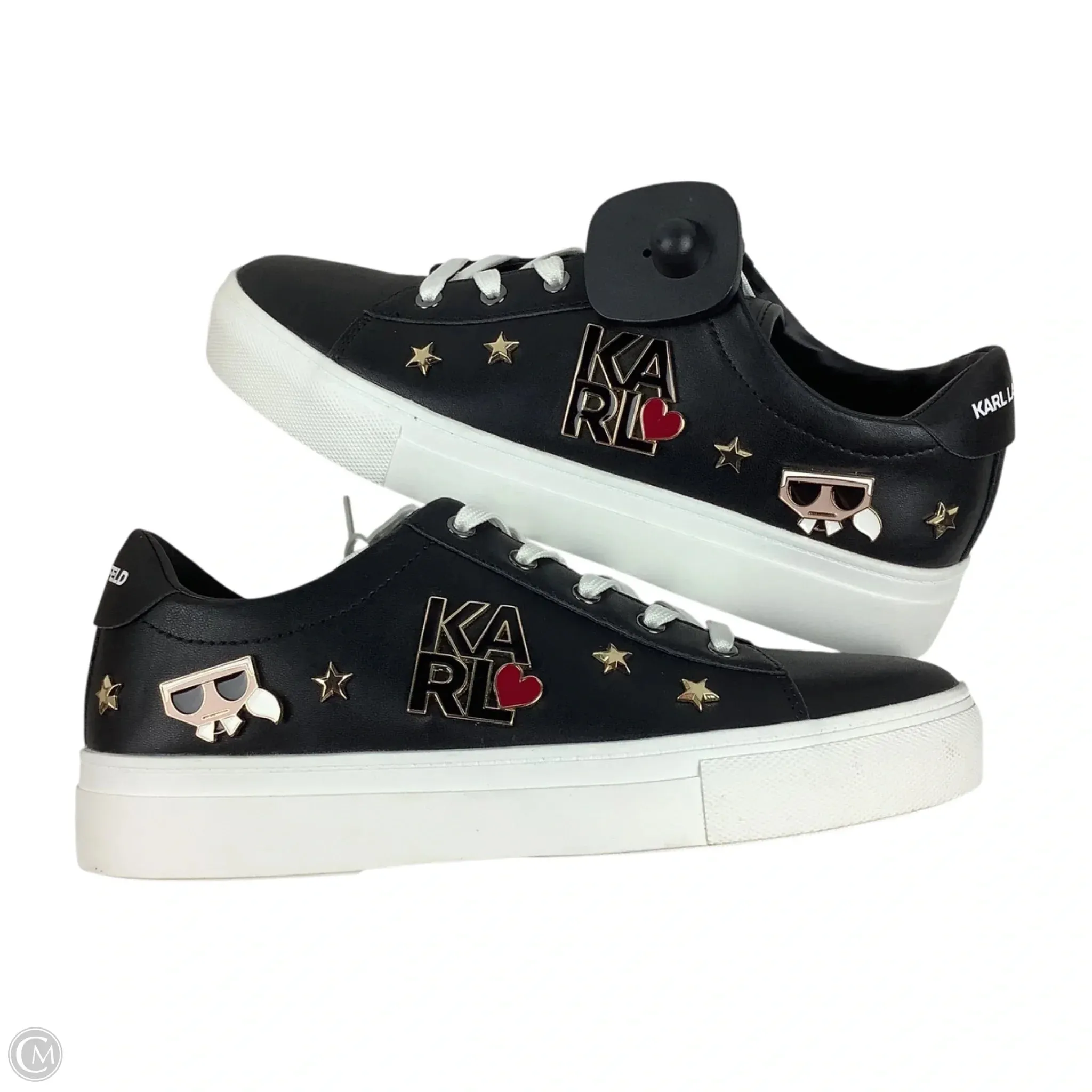 Shoes Designer By Karl Lagerfeld In Black, Size: 8.5 Rain Step Island Step