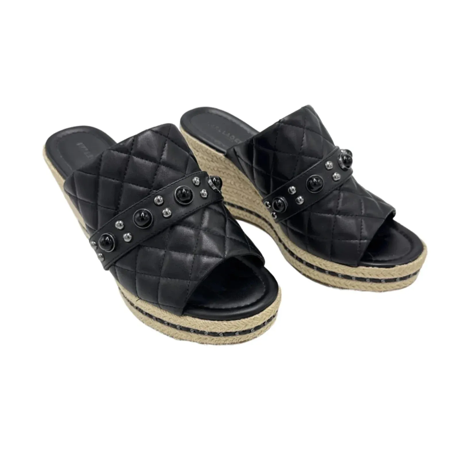 Forest Mood Padded Shoes Designer By Karl Lagerfeld In Black, Size: 9