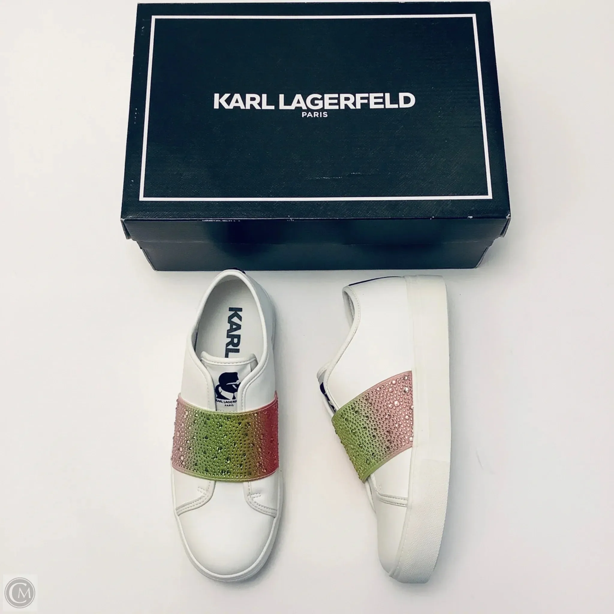 Shoes Designer By Karl Lagerfeld In White, Size: 7.5 Supportive Core Weekend Warriors mud proof