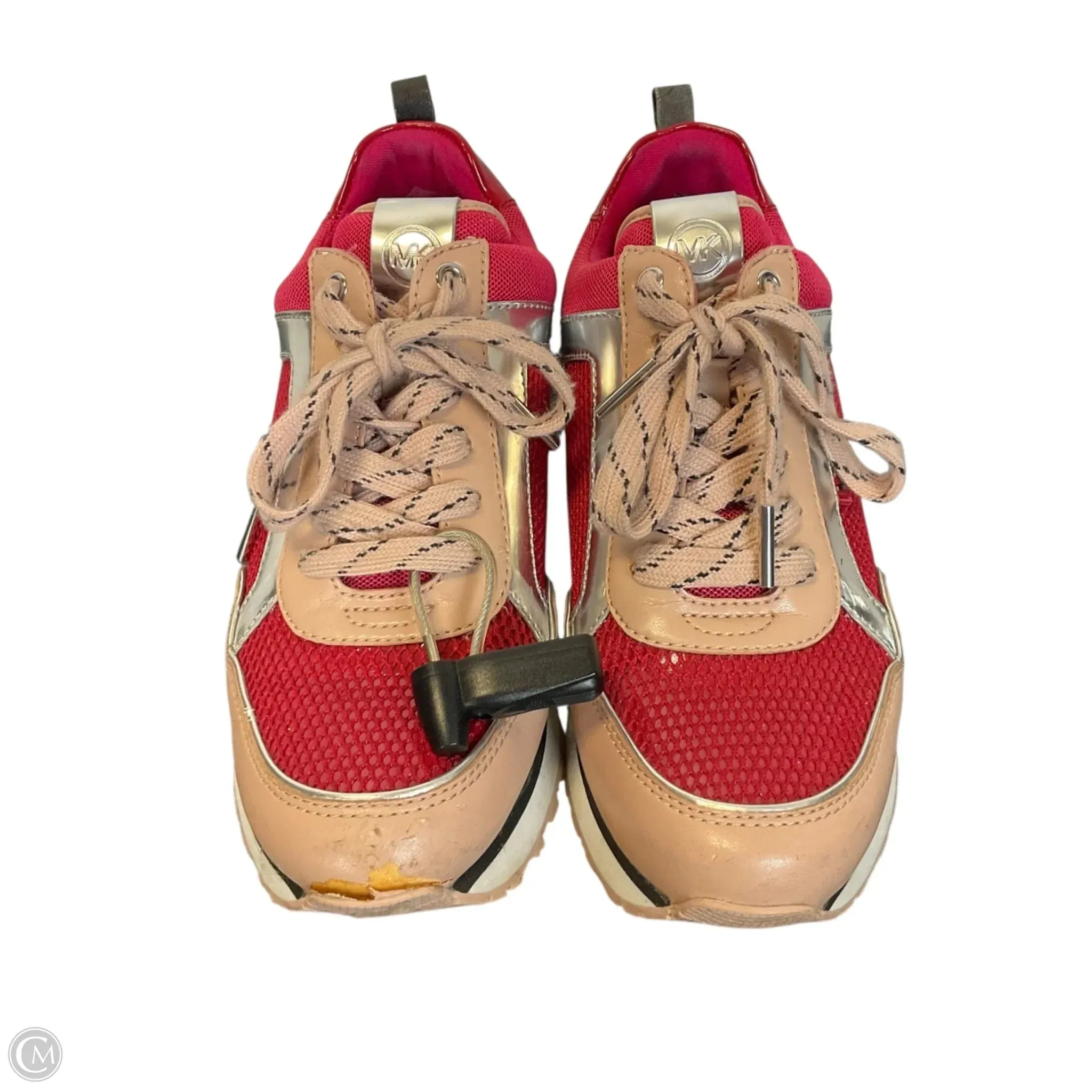 Shoes Designer By Michael Kors In Pink & Red, Size: 7 Corner Style Zero Drop Platform