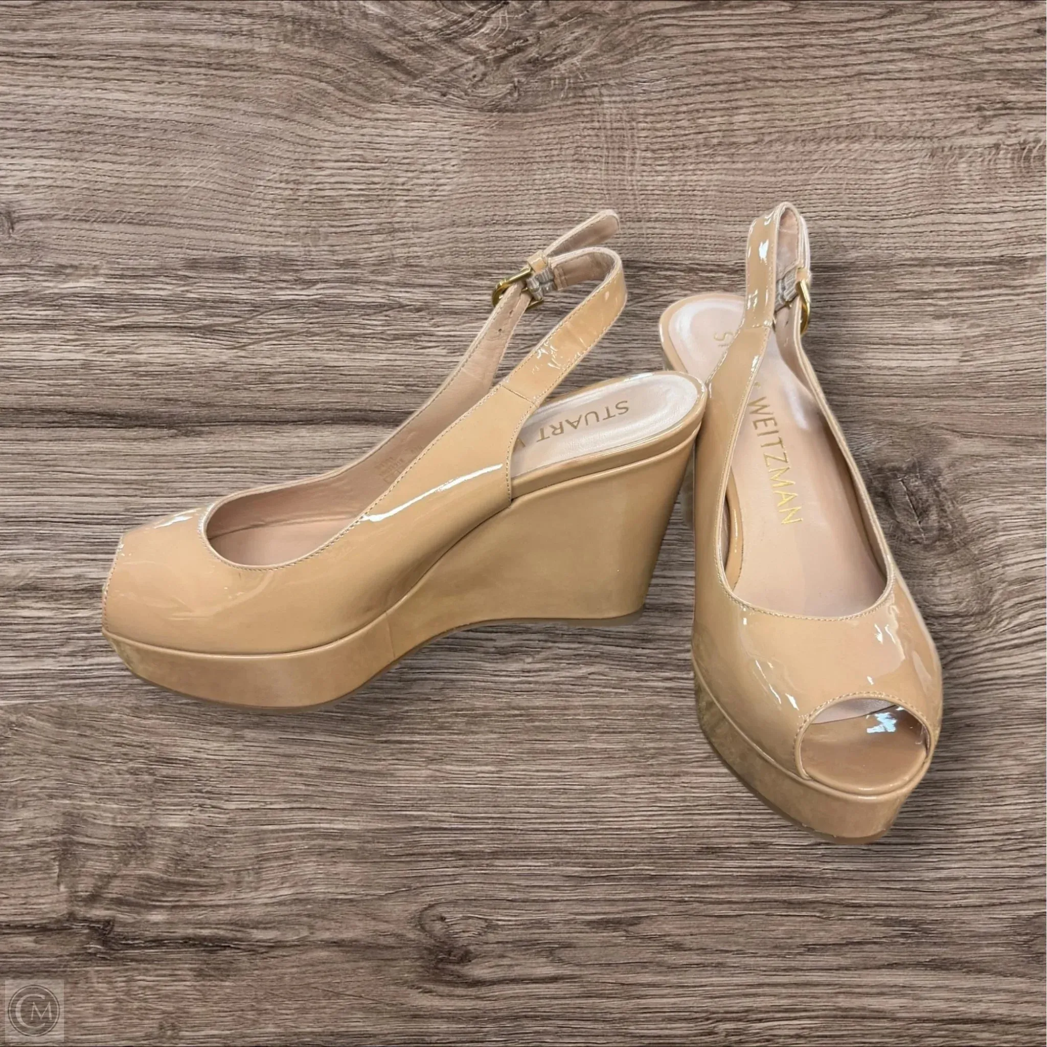 Comfort Wedge Lake Step Shoes Designer By Stuart Weitzman In Beige, Size: 7.5