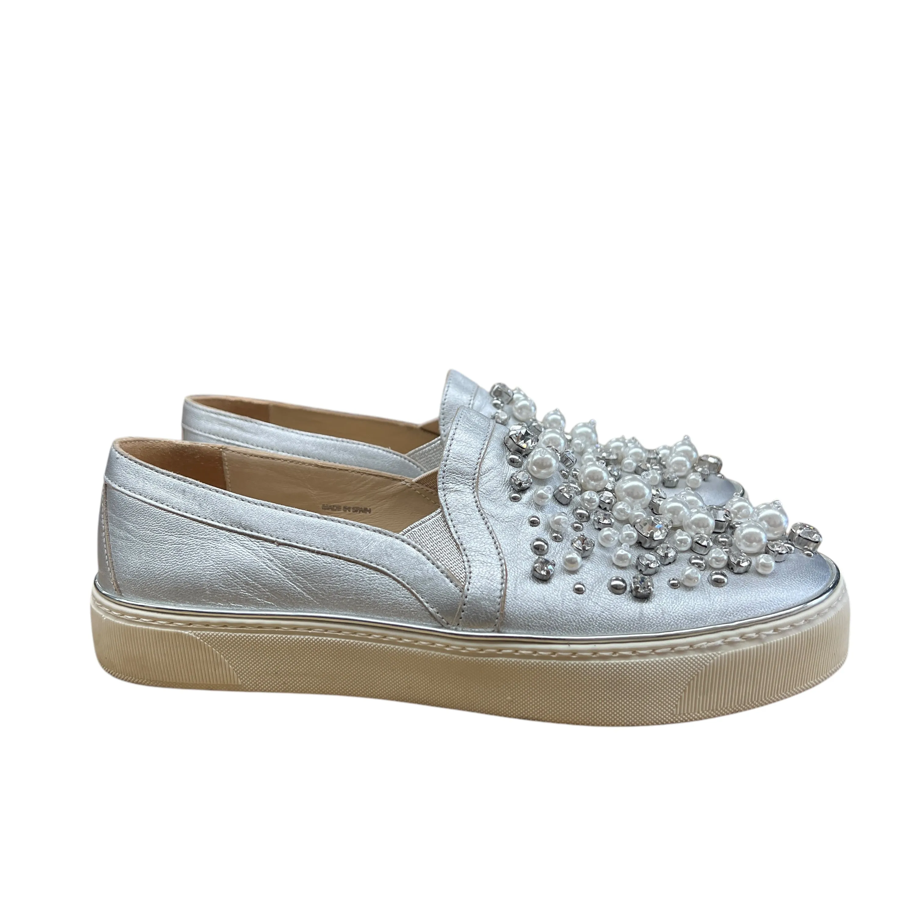 Shoes Designer By Stuart Weitzman In Silver, Size:5.5 Bold Neon