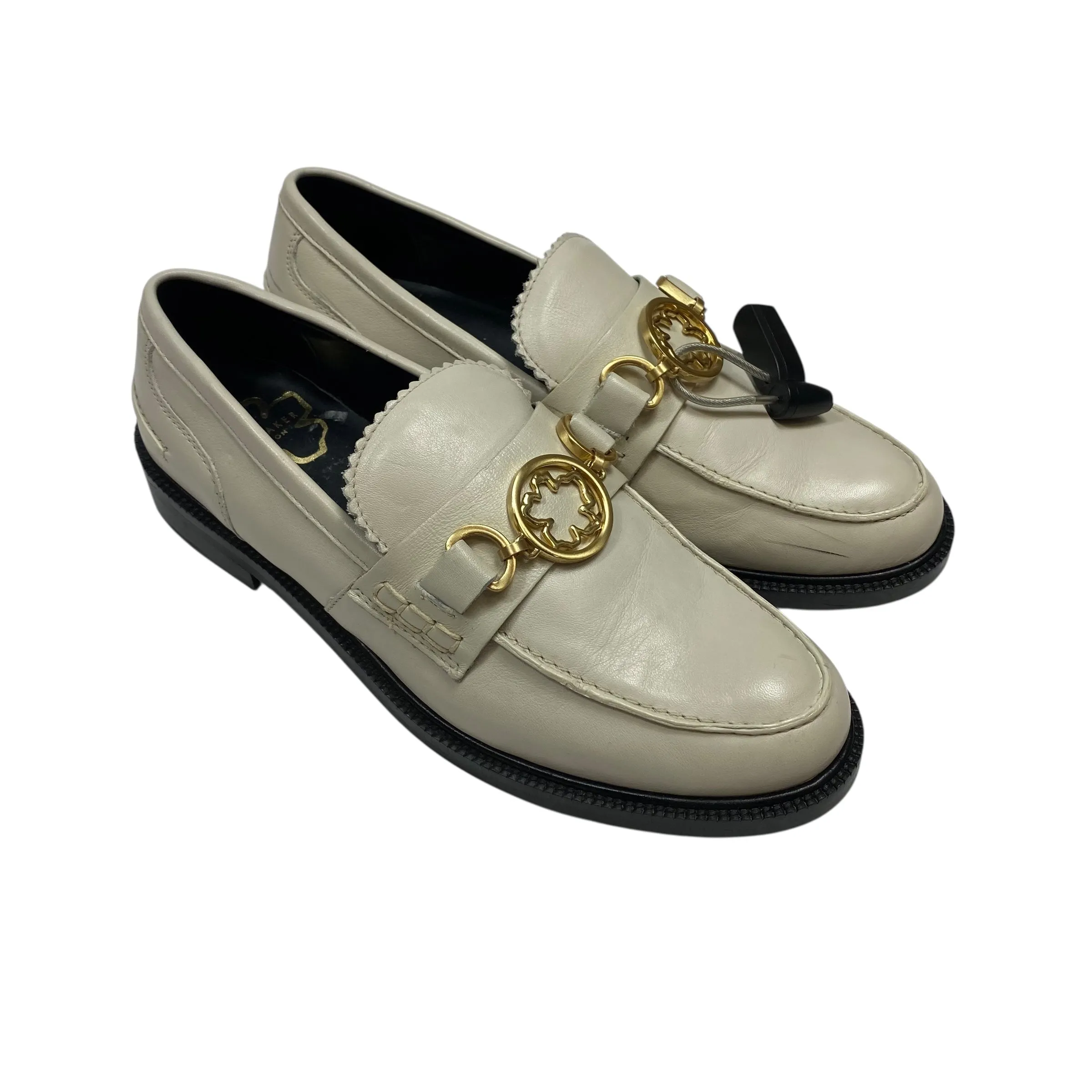 Suede Soft Star Mood Shoes Designer By Ted Baker In Cream, Size:7