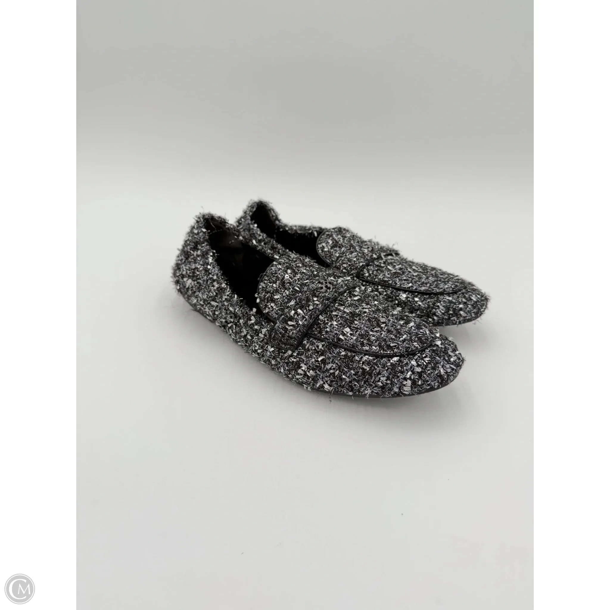 Shoes Designer By Tory Burch In Black & Silver, Size: 9 Weekend Casual