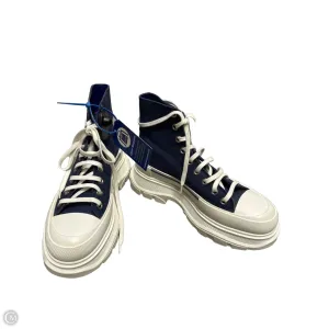 Hiking Mood Shoes Luxury Designer By Alexander Mcqueen In Blue & White, Size: 10.5
